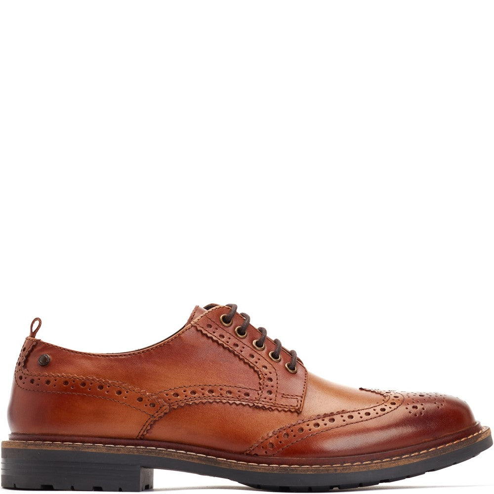 Men's Tan Leather Jagger Burnished Brogue Shoes Base London