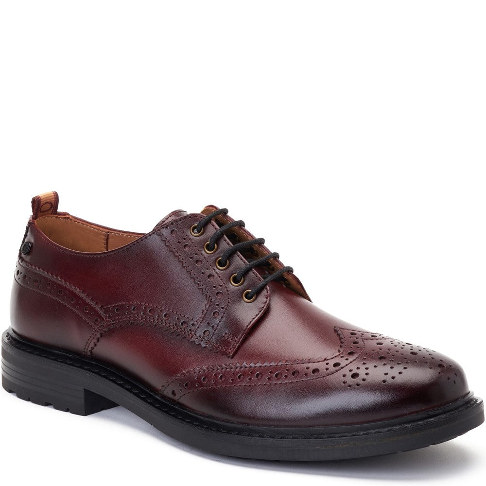 Jagger Burnished Brogue Shoes Bordo