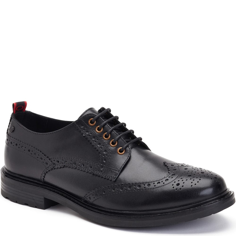 Jagger Waxy Brogue Shoes Black