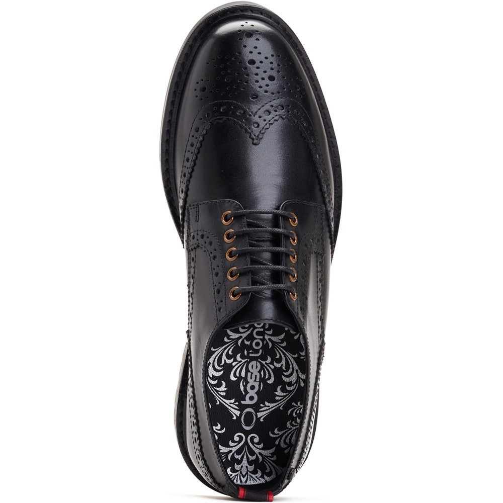 Jagger Waxy Brogue Shoes Black
