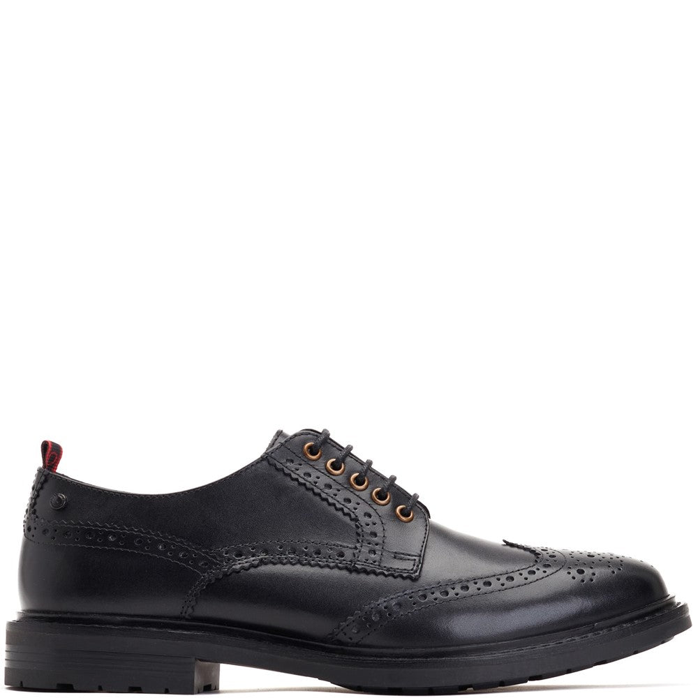 Jagger Waxy Brogue Shoes Black