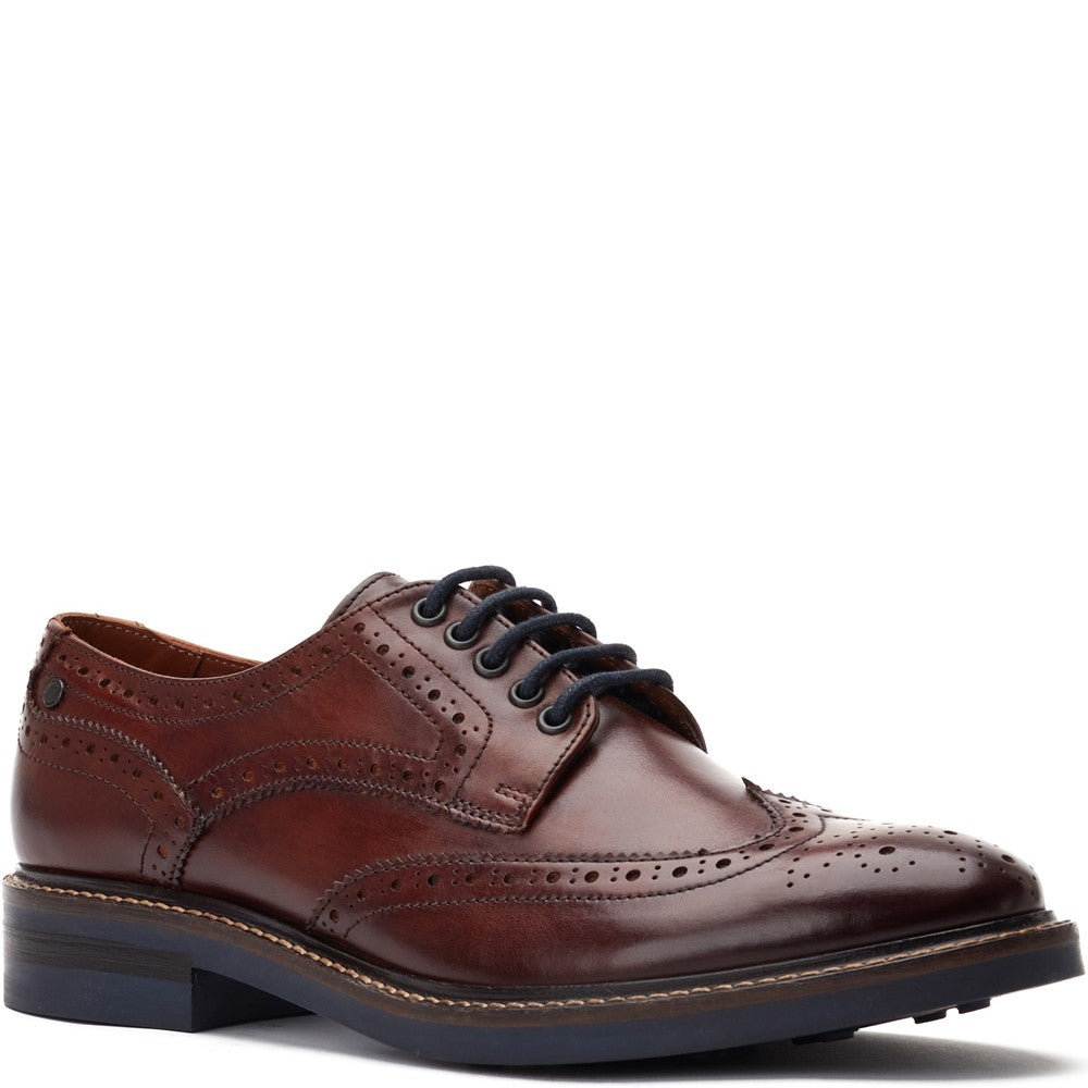 Hatfield Washed Brogue Shoes Brown