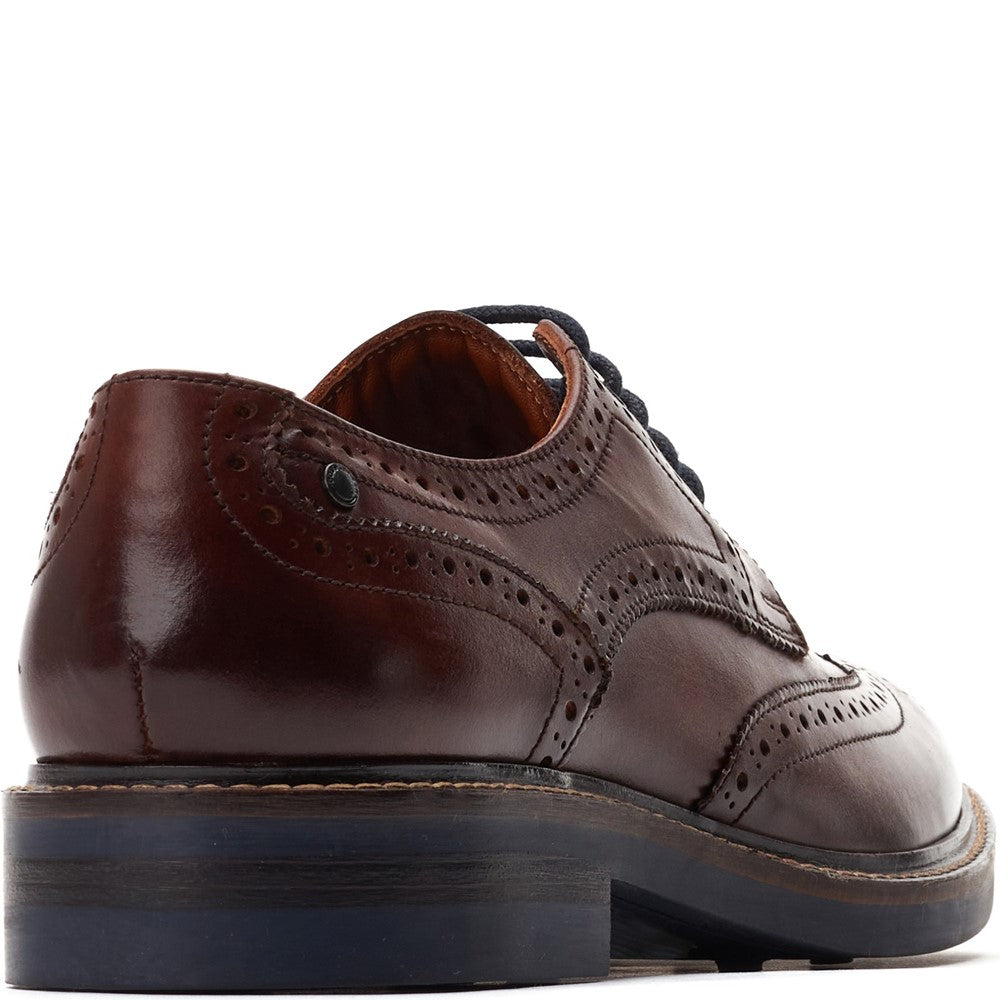 Hatfield Washed Brogue Shoes Brown