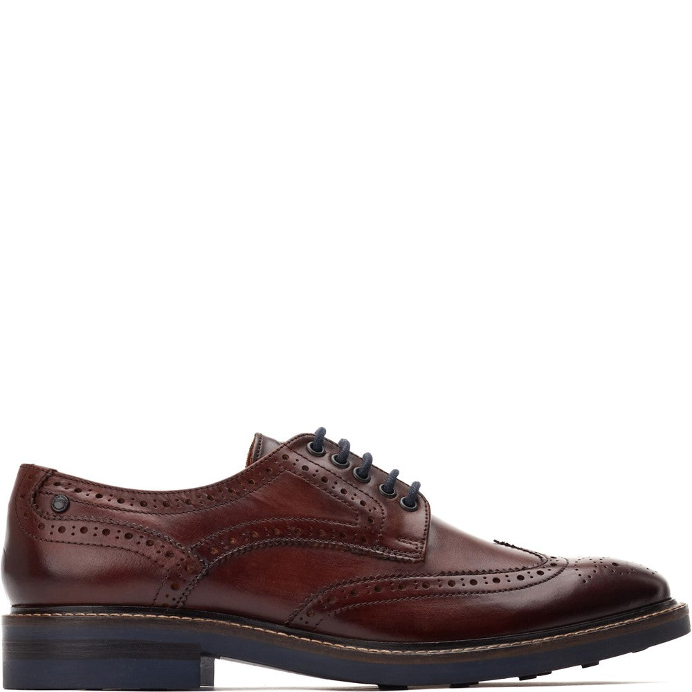 Hatfield Washed Brogue Shoes Brown