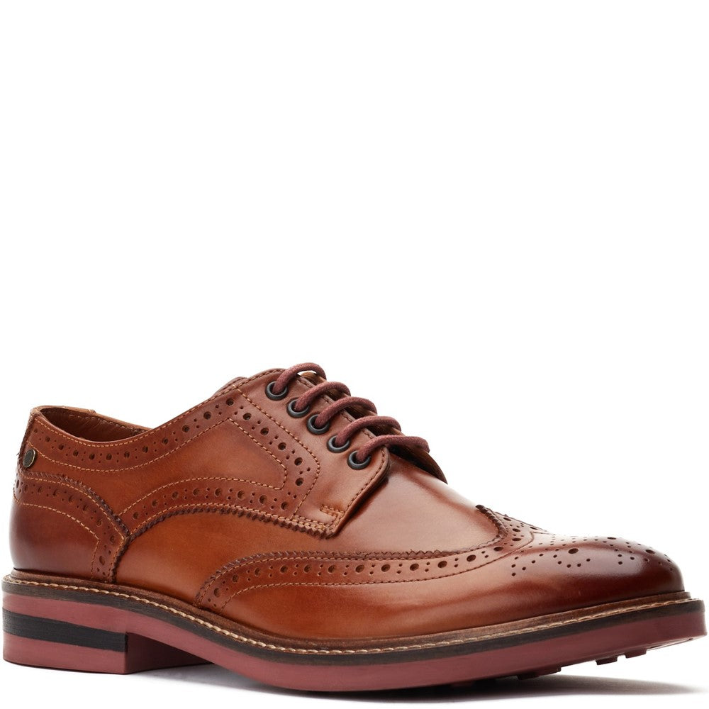 Hatfield Washed Brogue Shoes Tan