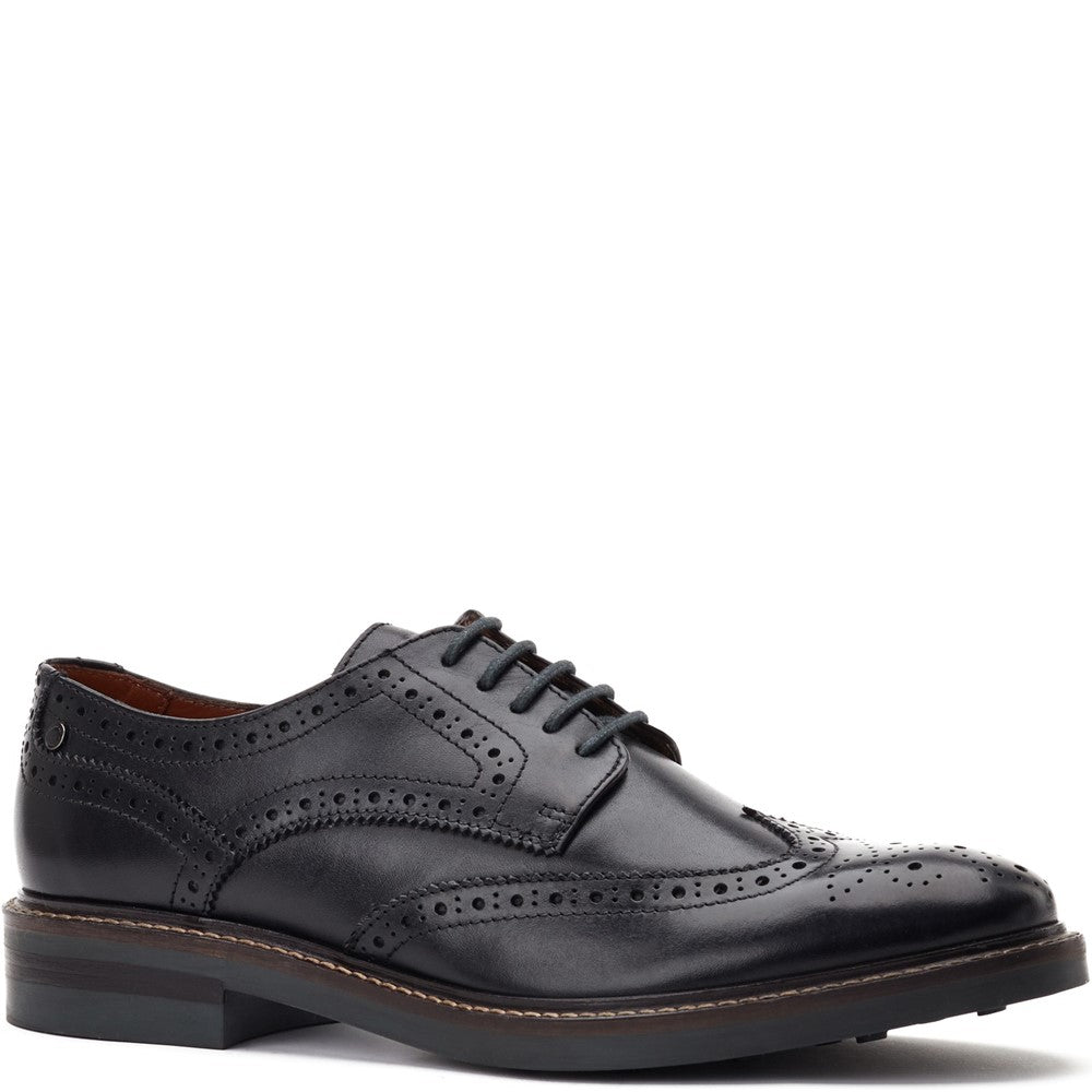 Hatfield Waxy Brogue Shoes Black