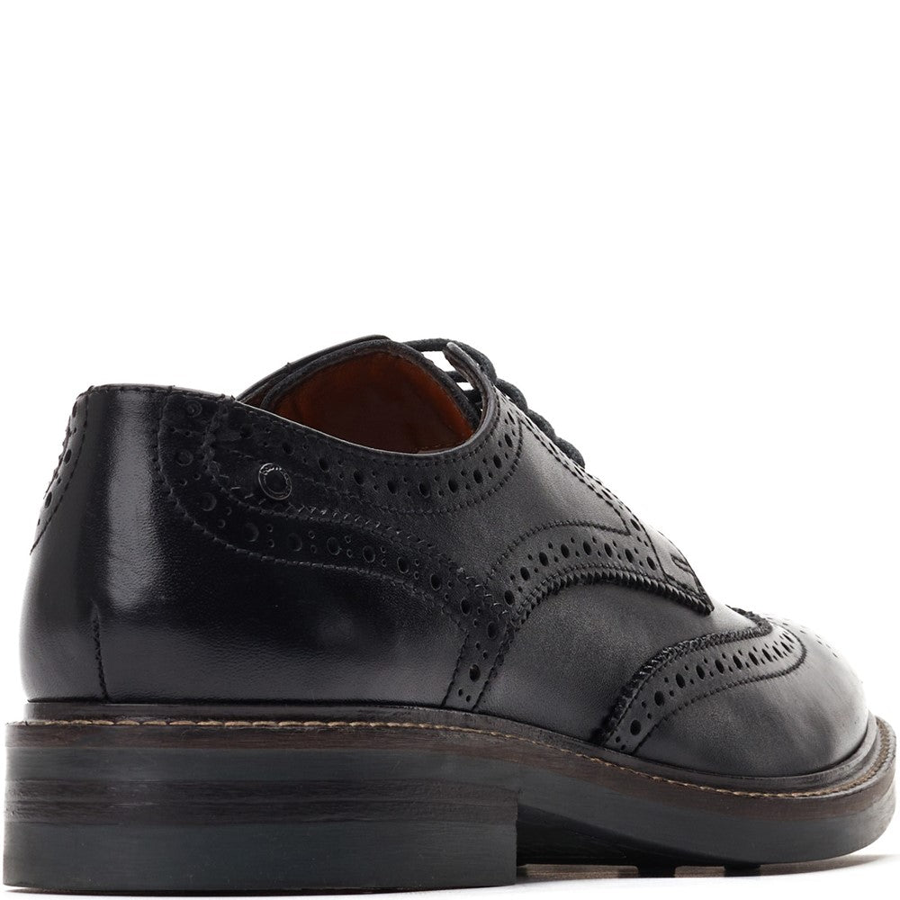 Hatfield Waxy Brogue Shoes Black