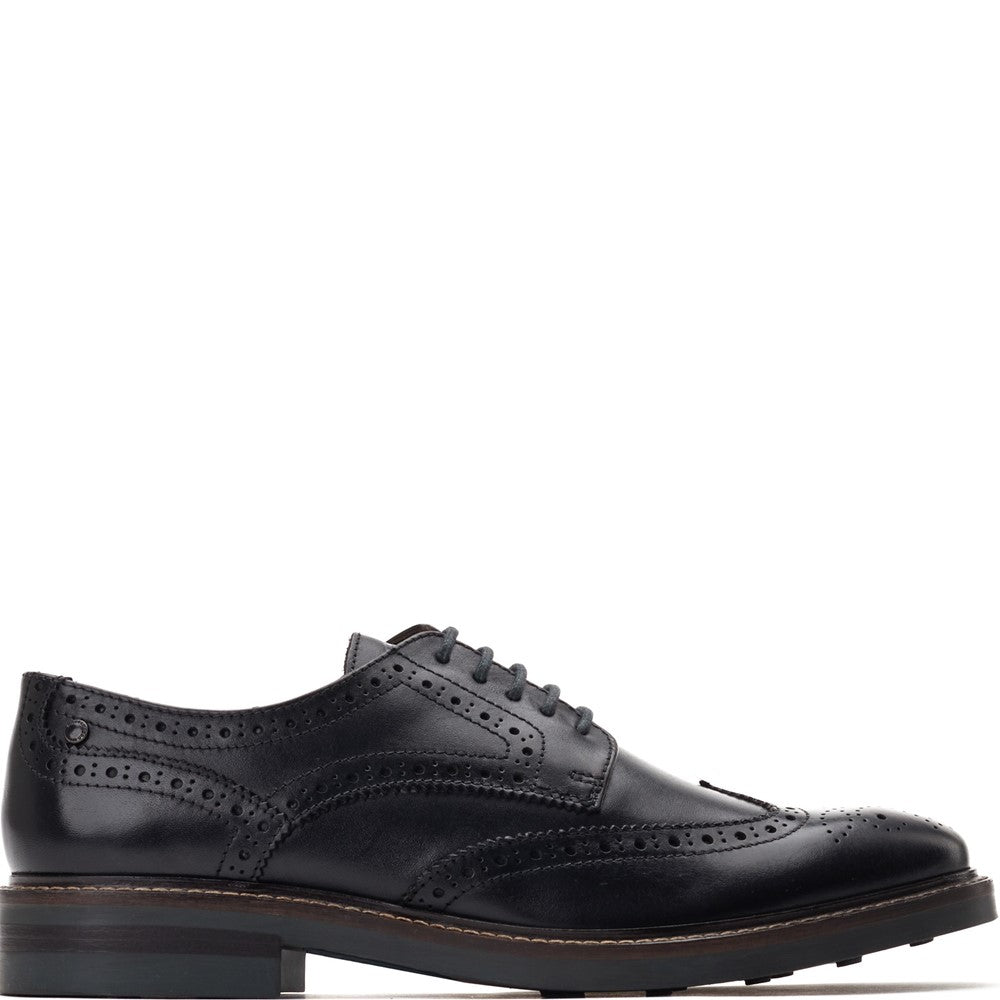 Hatfield Waxy Brogue Shoes Black