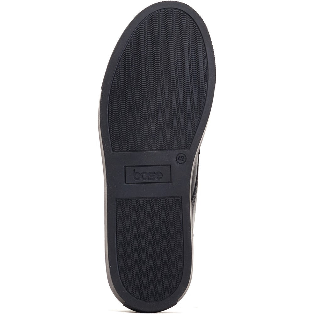 Cabbie High-Top Leather Trainers Black