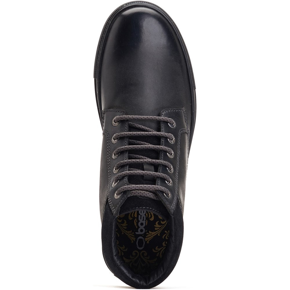 Cabbie High-Top Leather Trainers Black
