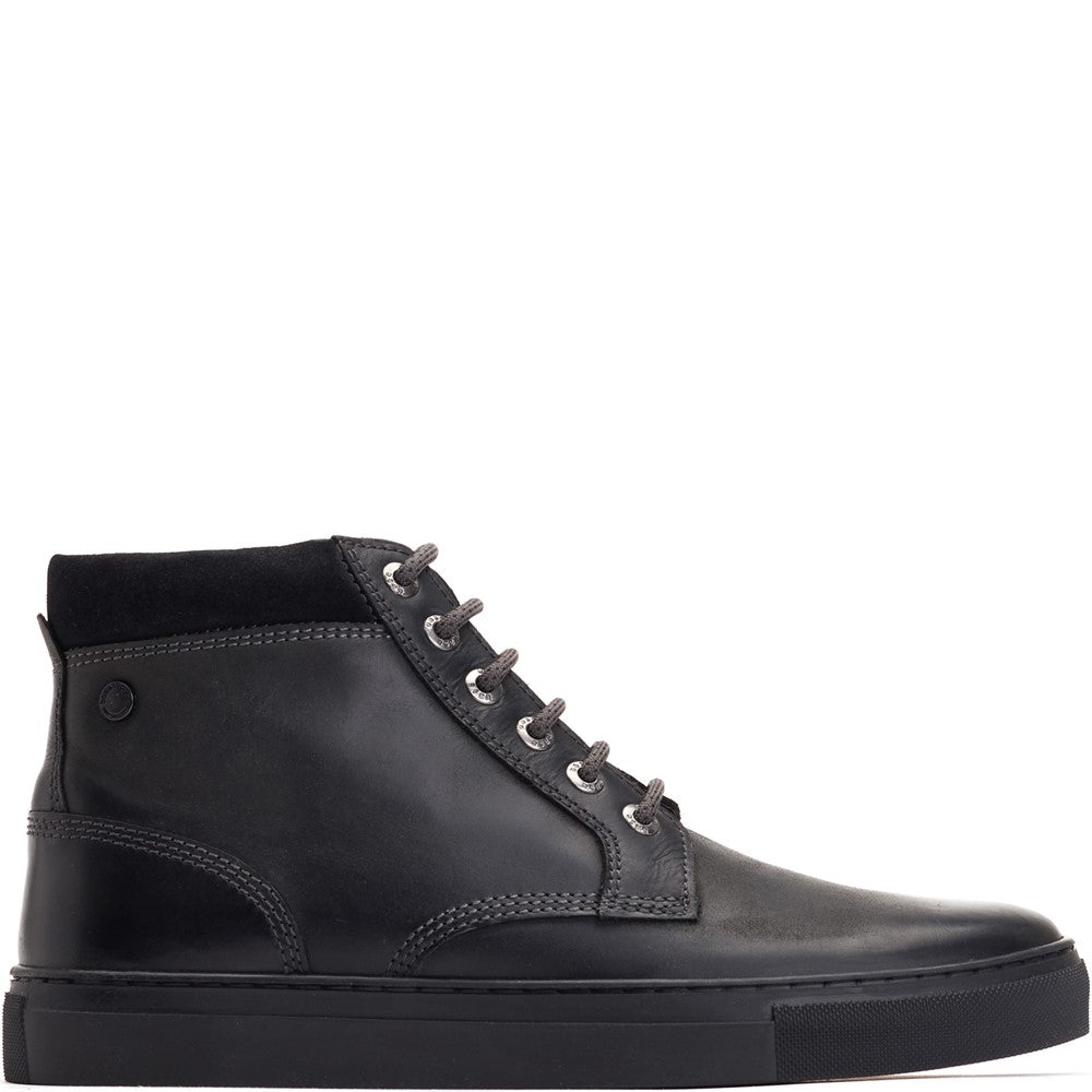 Cabbie High-Top Leather Trainers Black