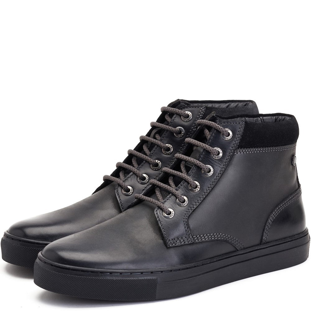 Cabbie High-Top Leather Trainers Black