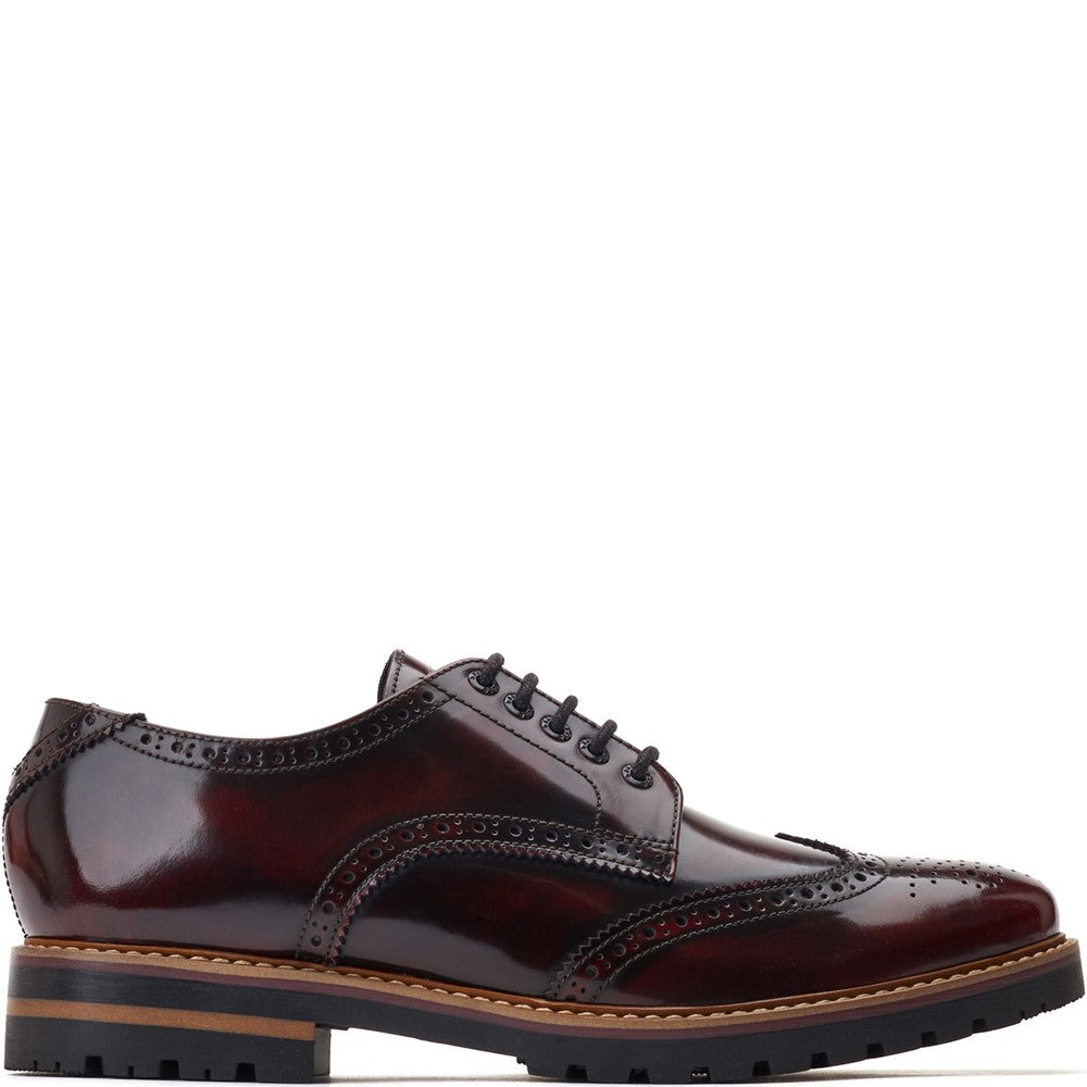 Gibbs Hi Shine Brogue Shoes Bordo