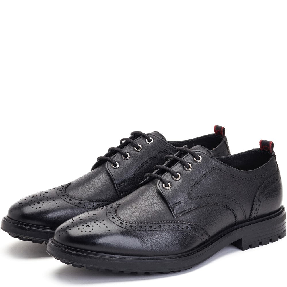 Yukon Grain Brogue Shoes Black