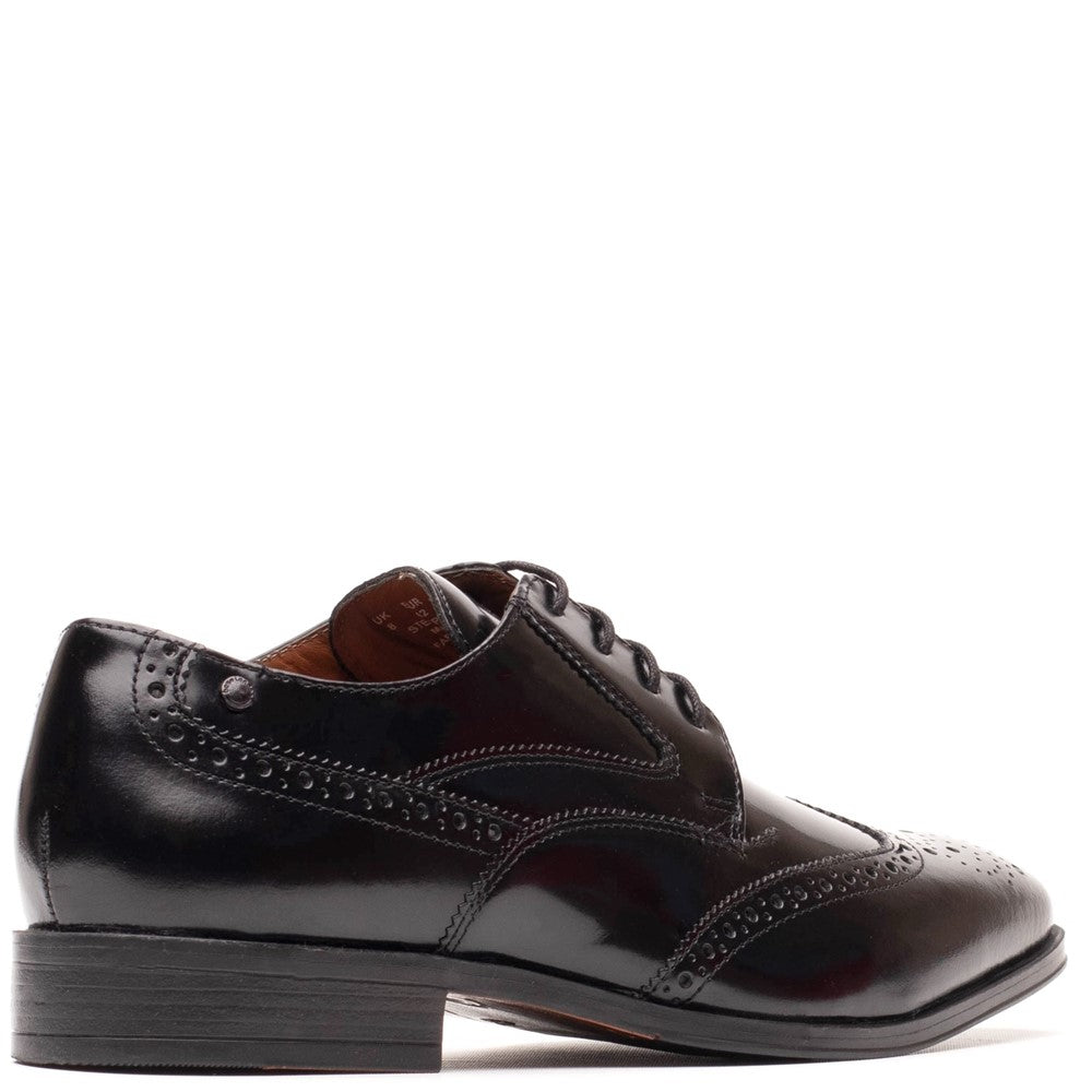 Steeple Hi Shine Brogue Shoes Black
