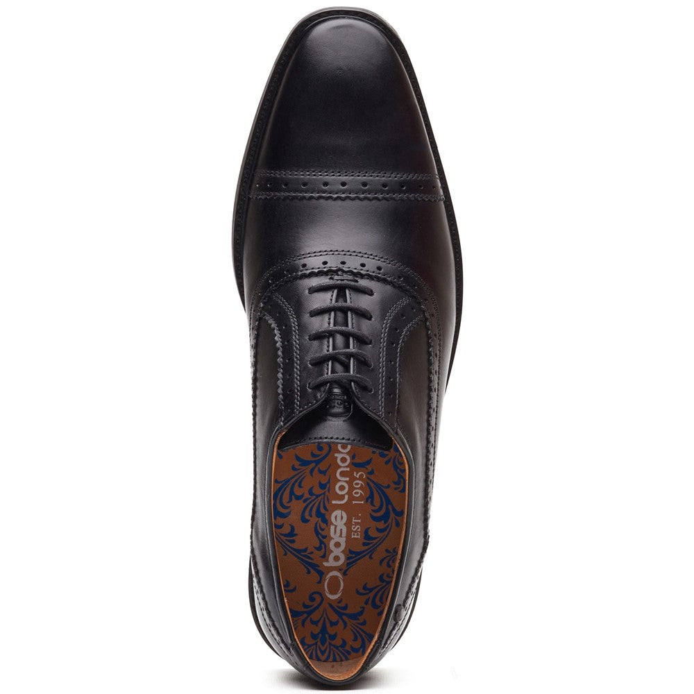 Ascot Leather Oxford Brogue Shoes Black