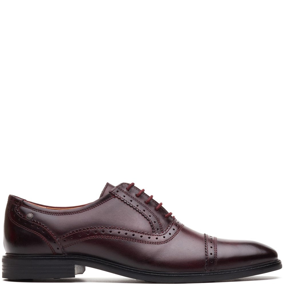 Ascot Leather Oxford Brogue Shoes Bordo