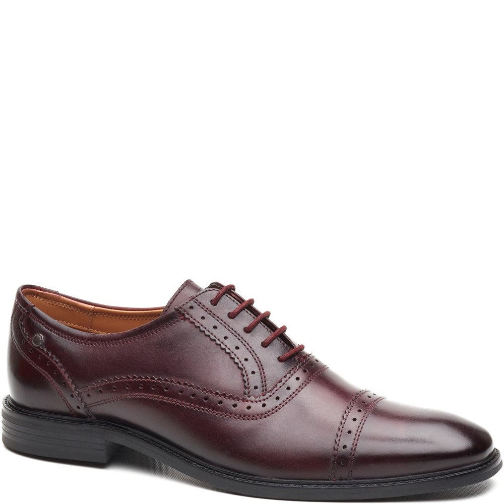 Ascot Leather Oxford Brogue Shoes Bordo
