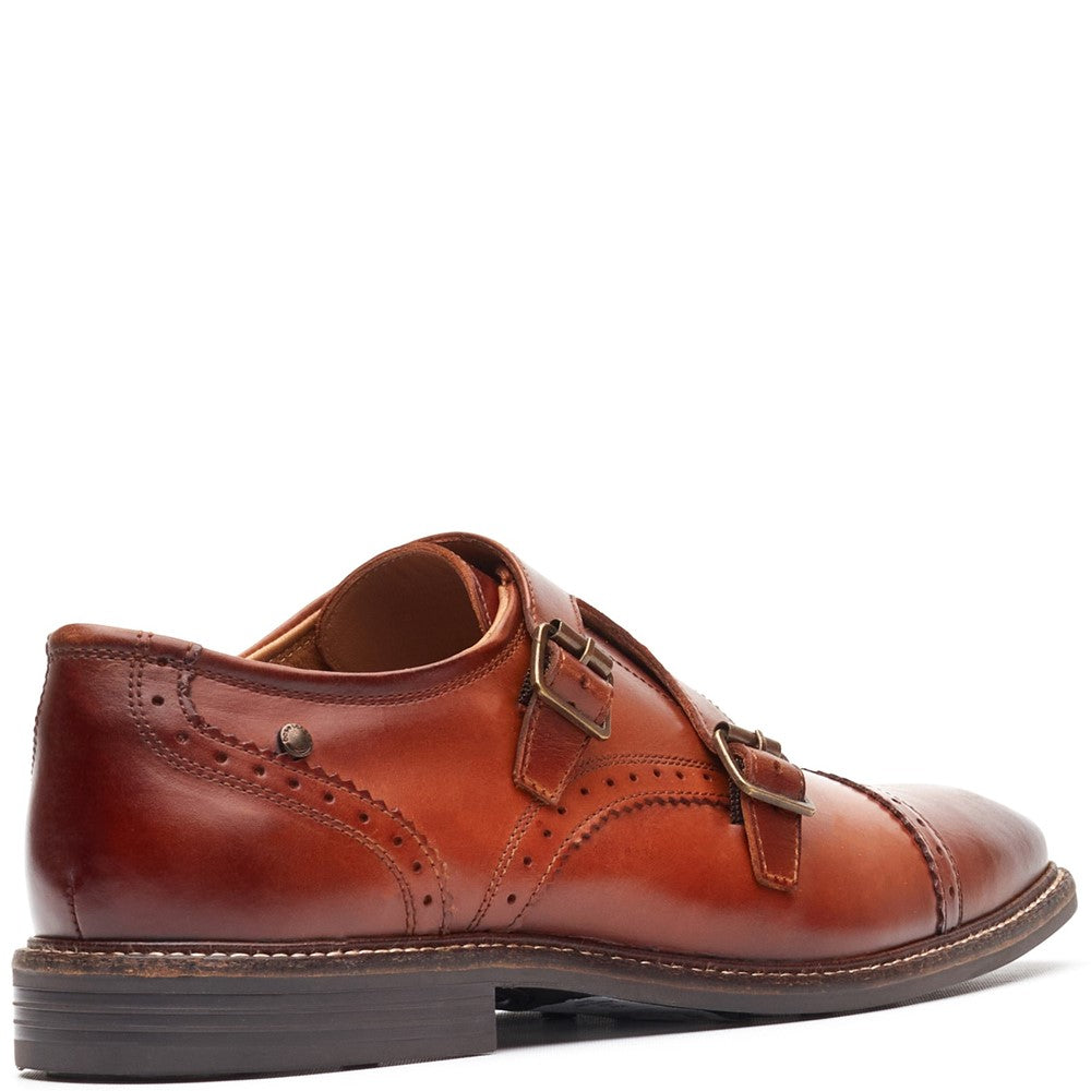 Henley Leather Double Monk Shoes Tan