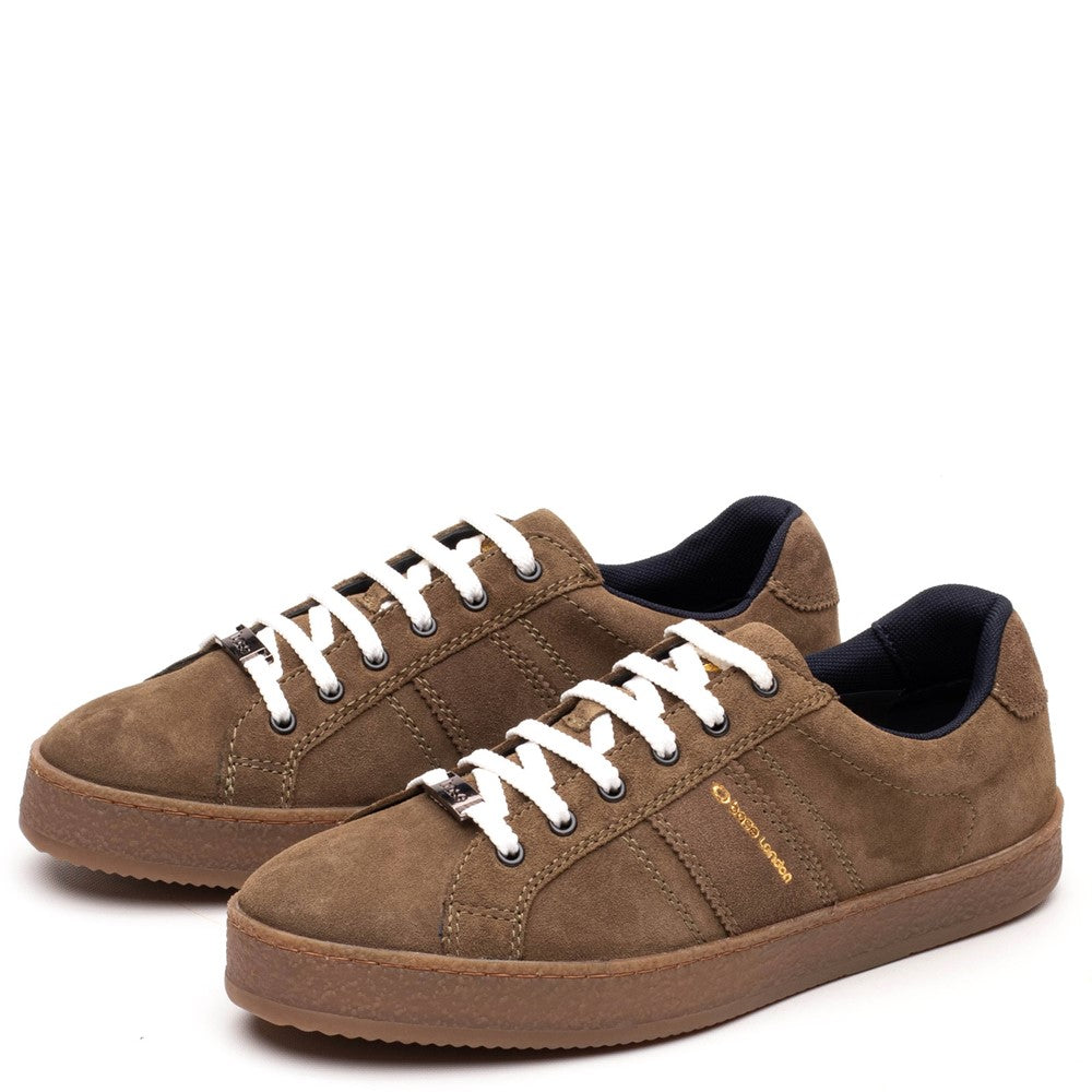 Hopper Suede Trainer Moss