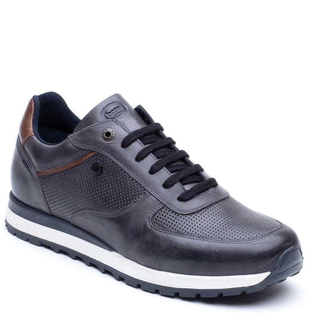 Lancaster Leather Trainer Navy