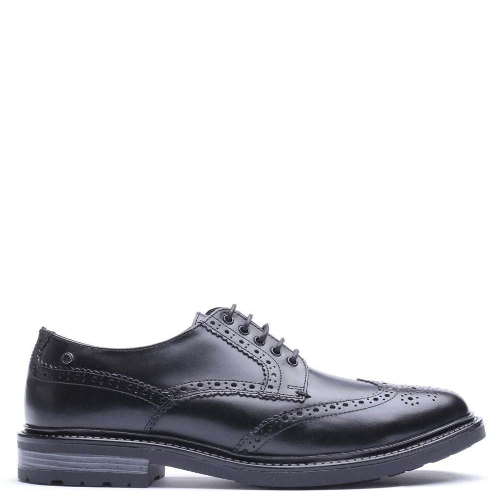 Tanner Waxy Brogue Shoes Black