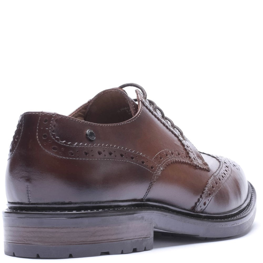 Tanner Waxy Brogue Shoes Brown