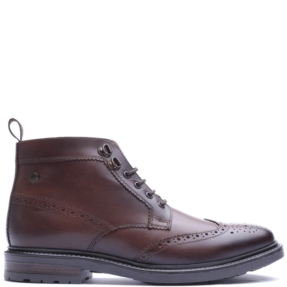 Foster Waxy Brogue Boots Brown