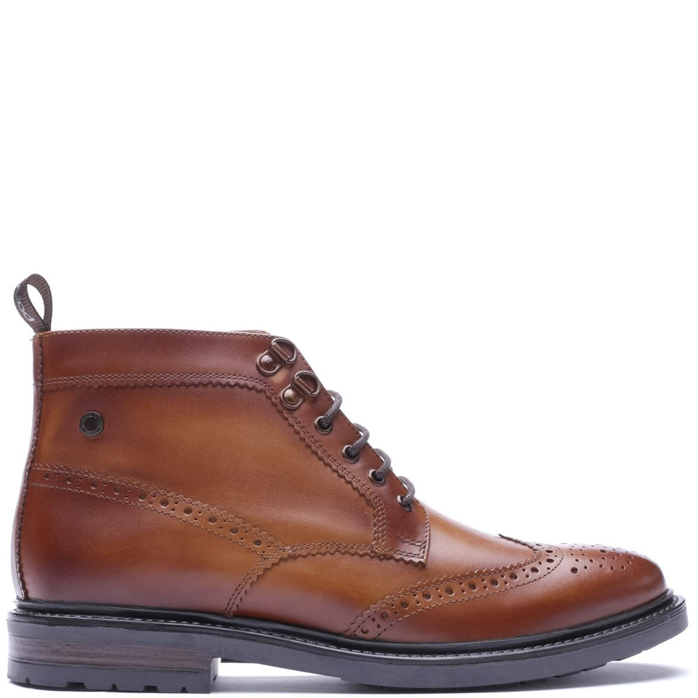 Foster Waxy Brogue Boots Tan