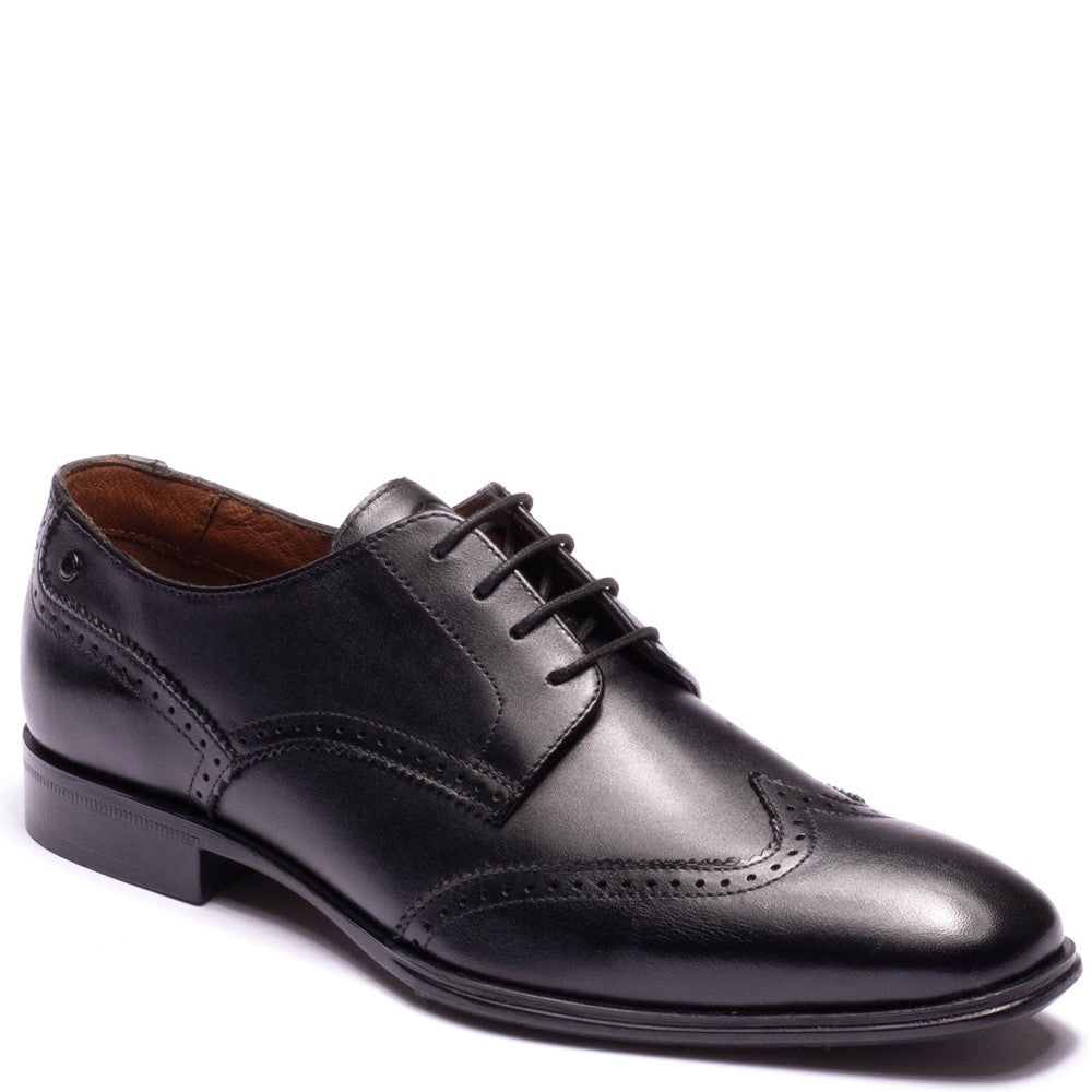 Sloane Waxy Brogue Shoes Black