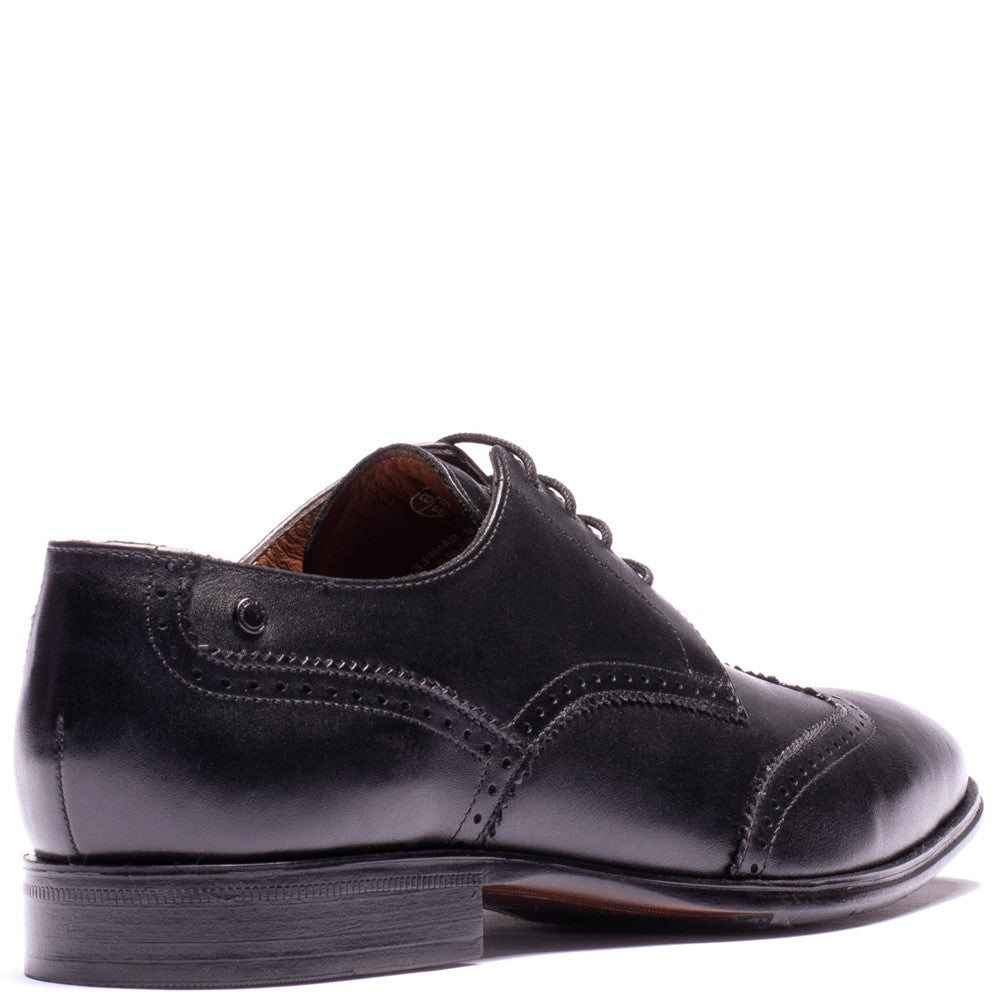 Sloane Waxy Brogue Shoes Black