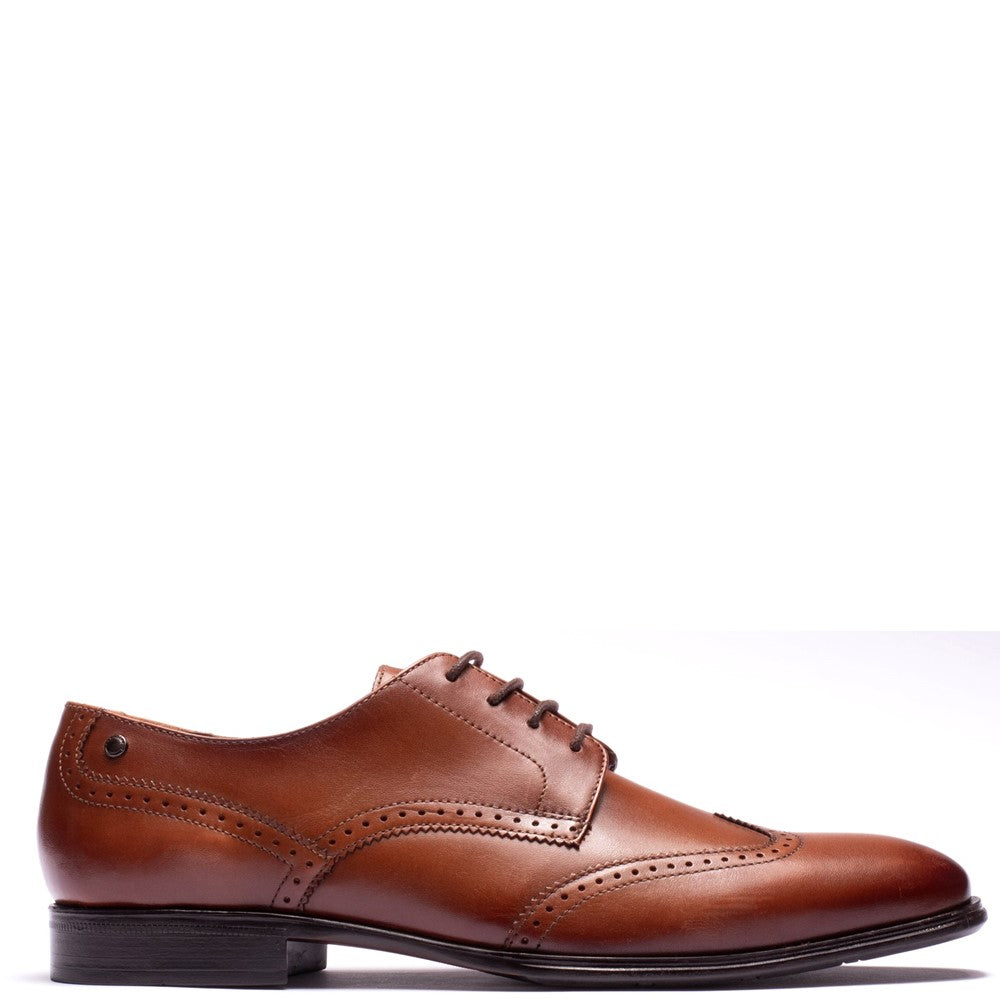 Sloane Waxy Brogue Shoes Tan