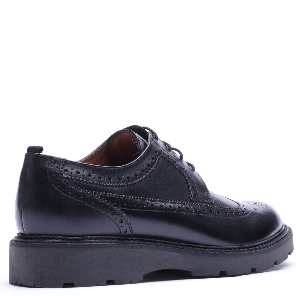 Phase Waxy Brogue Shoes Black