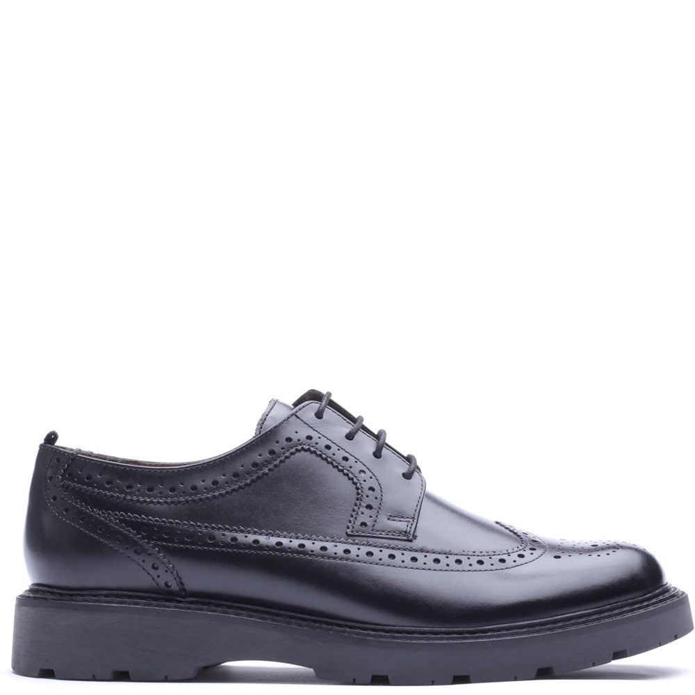 Phase Waxy Brogue Shoes Black