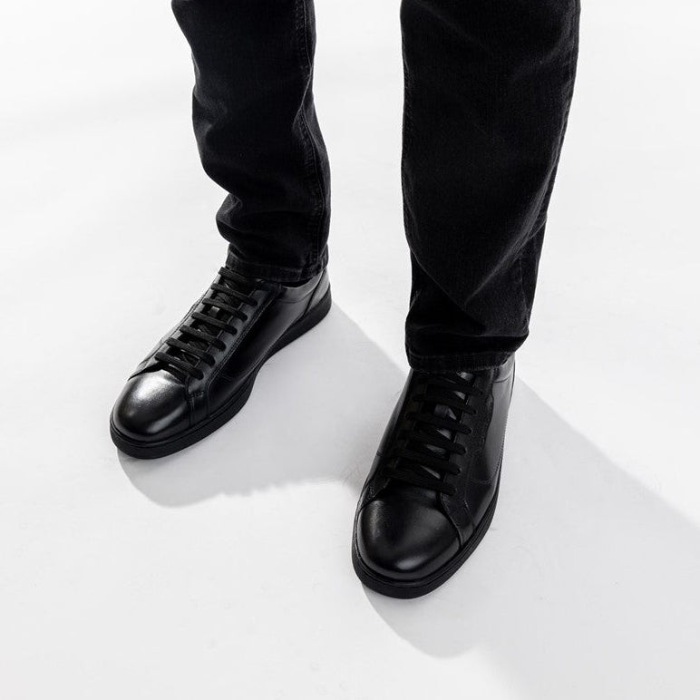 Zammo Waxy Lace Up Trainers Black