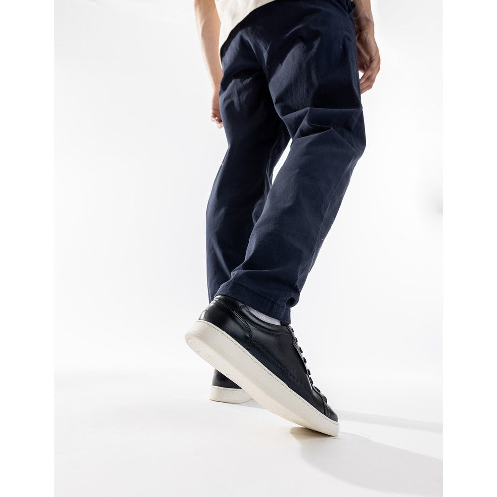 Zammo Waxy Lace Up Trainers Navy