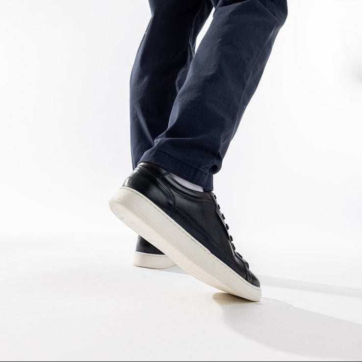 Zammo Waxy Lace Up Trainers Navy