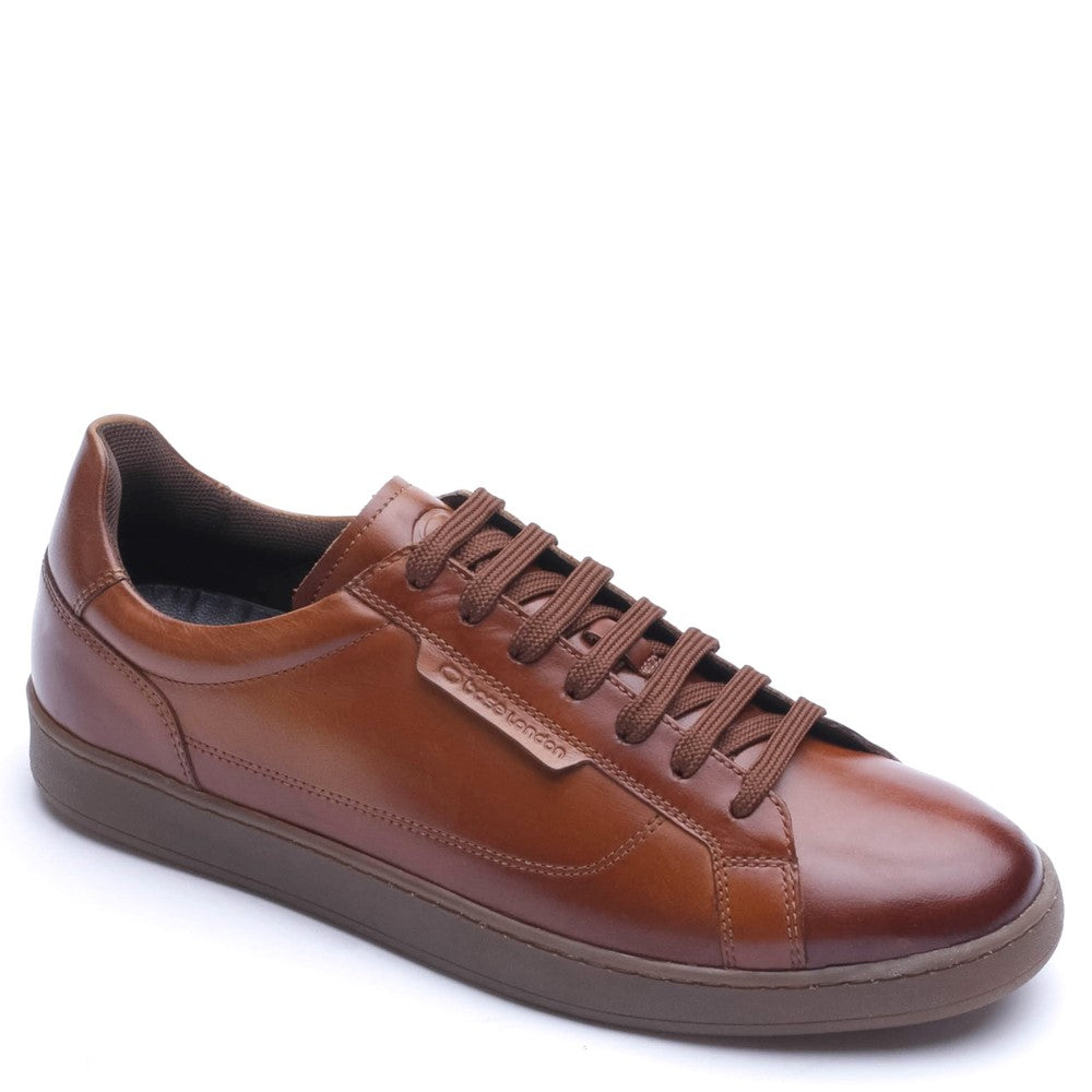 Zammo Waxy Lace Up Trainers Tan
