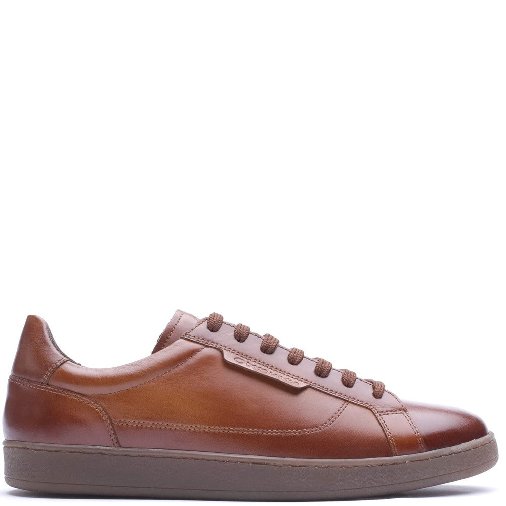 Zammo Waxy Lace Up Trainers Tan