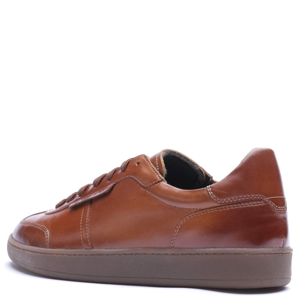 Tucker Waxy Lace Up Trainers Tan
