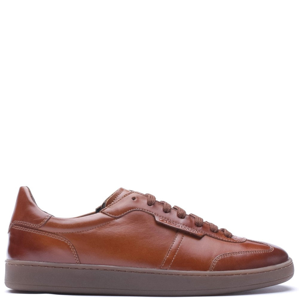 Tucker Waxy Lace Up Trainers Tan