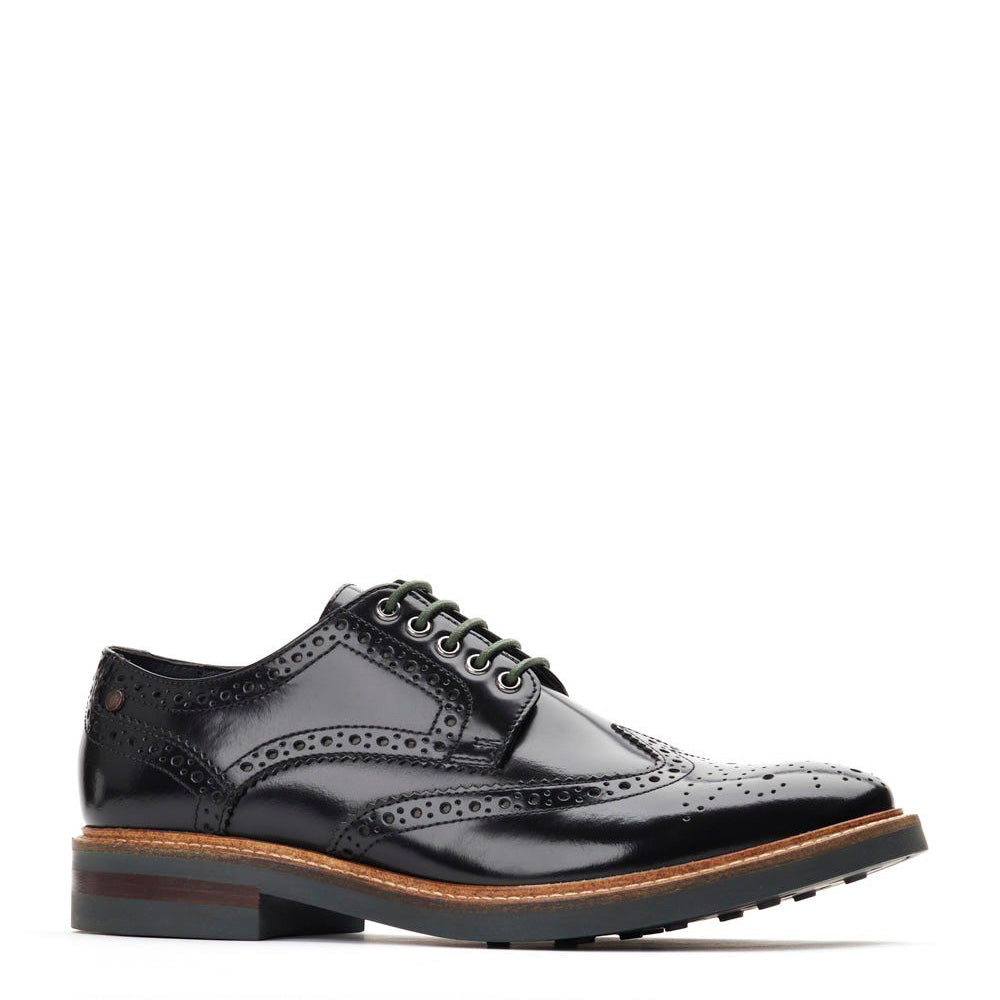 Woburn Hi Shine Brogue Shoes Black