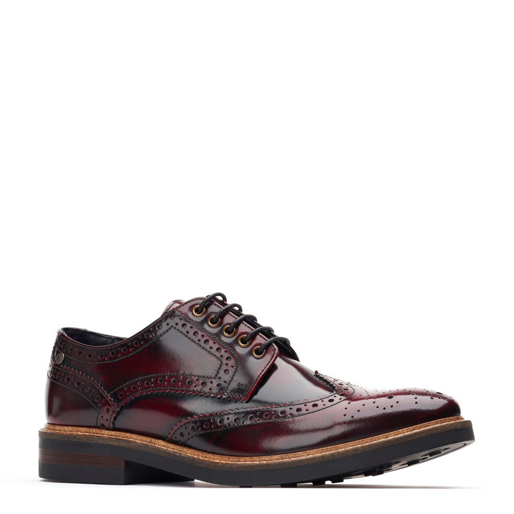 Woburn Hi Shine Brogue Shoes Bordo