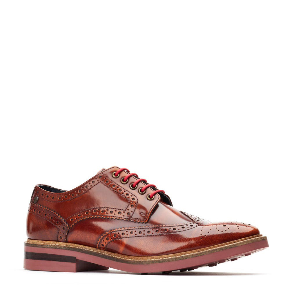 Woburn Hi Shine Brogue Shoes Tan