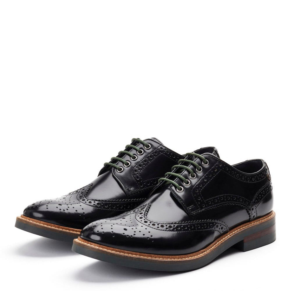 Woburn Hi Shine Brogue Shoes Black