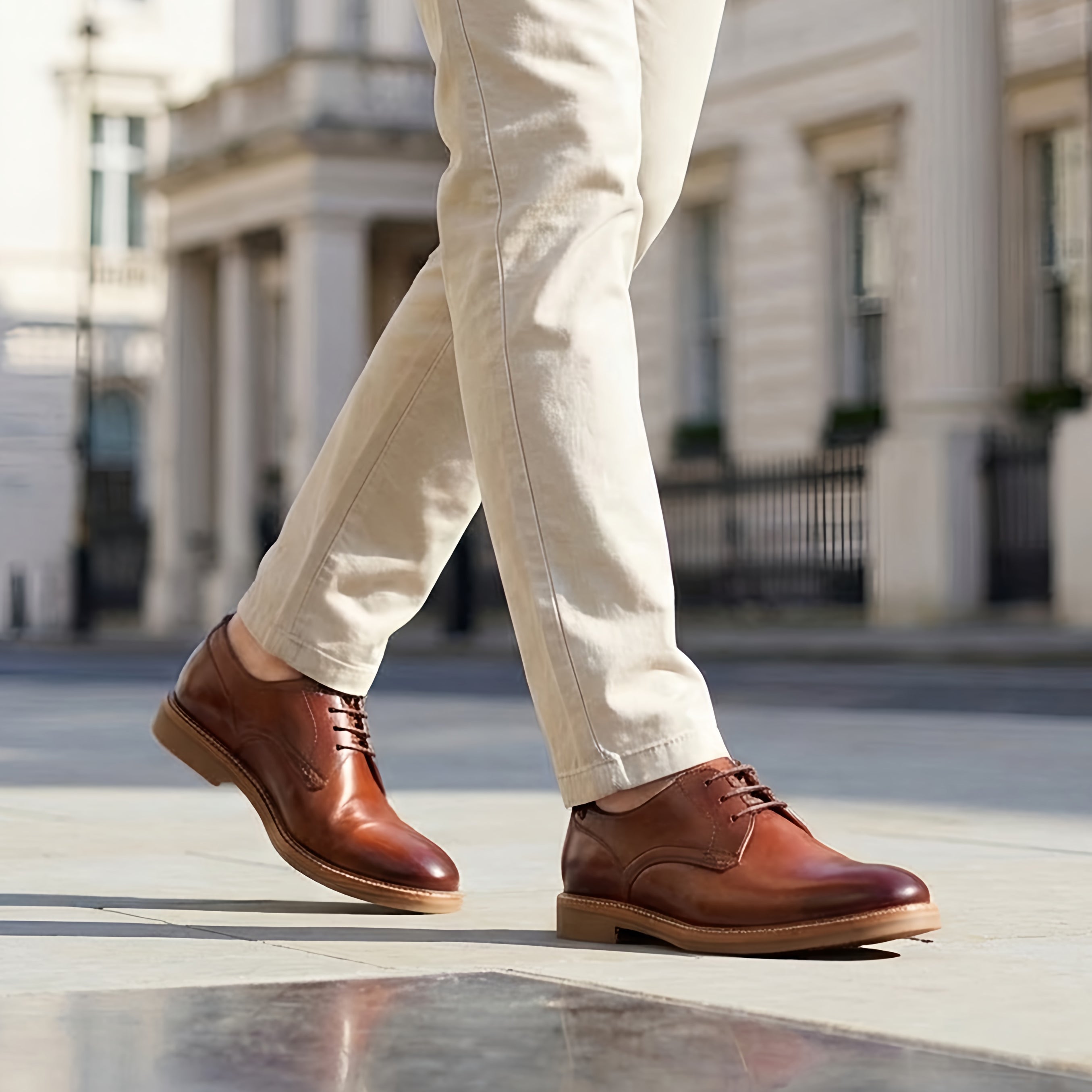 Strand Leather Derby Shoes Tan