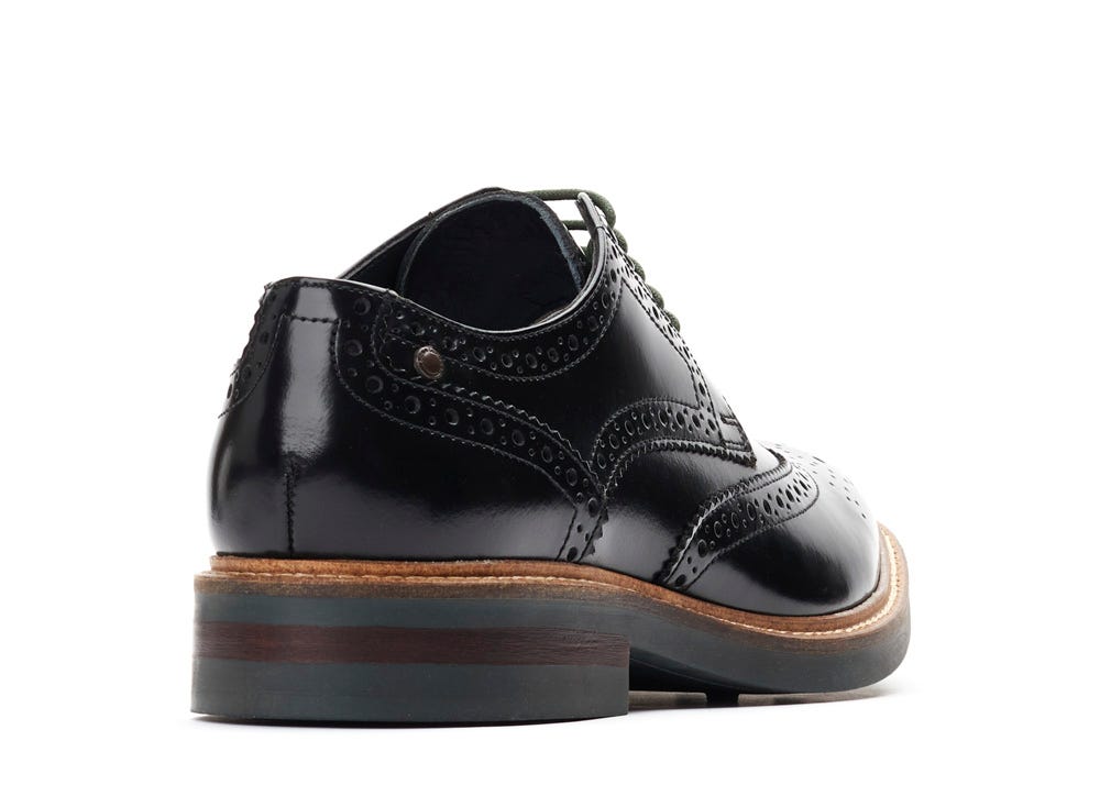Woburn Hi Shine Brogue Shoes Black