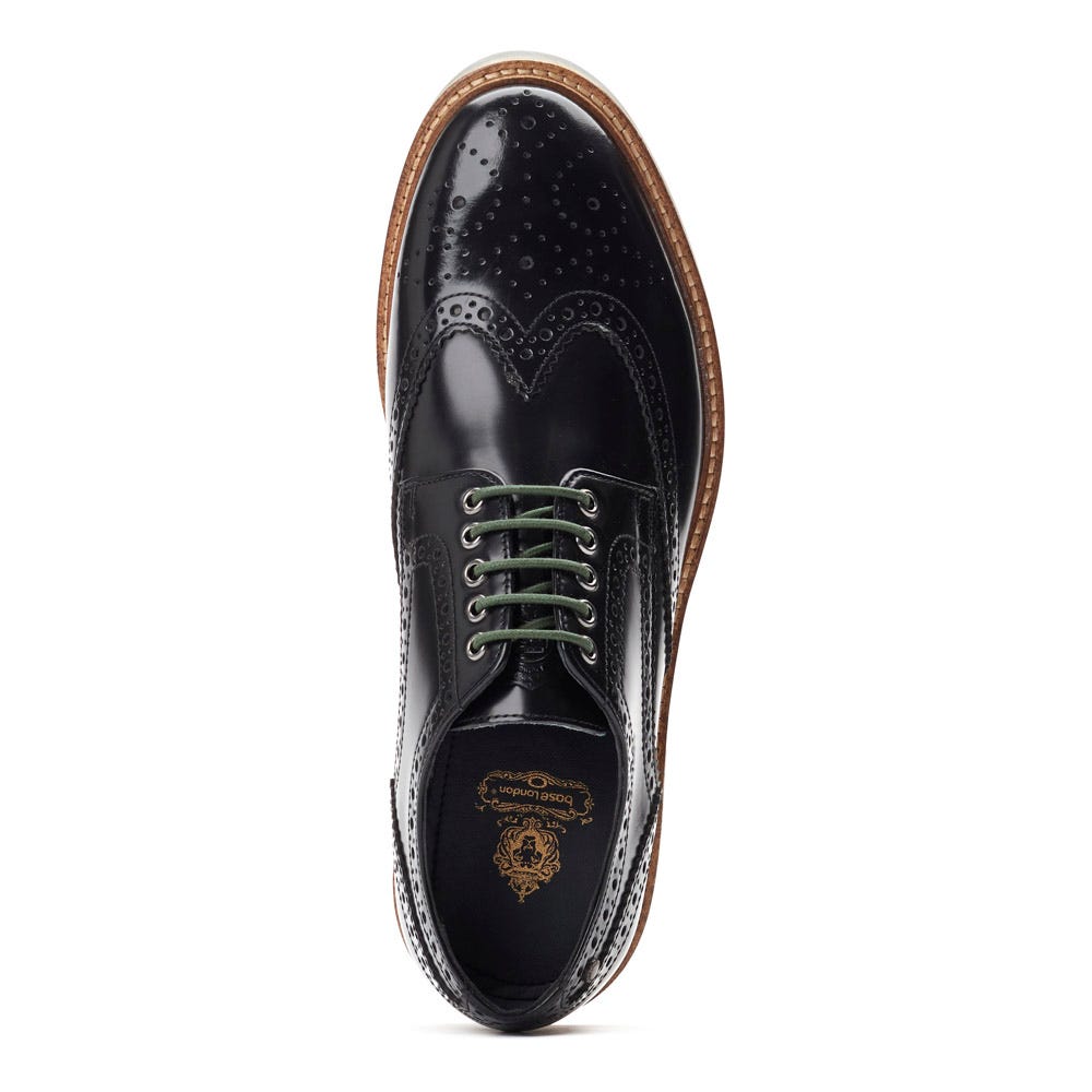 Woburn XL Hi Shine Brogue Shoes Black