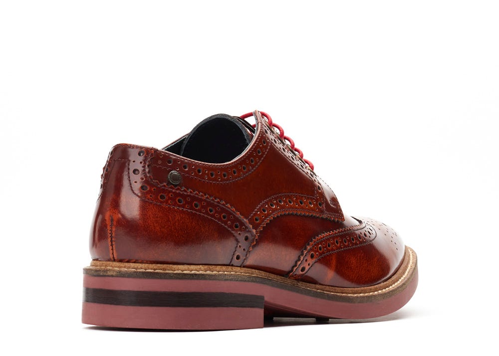 Woburn Hi Shine Brogue Shoes Tan