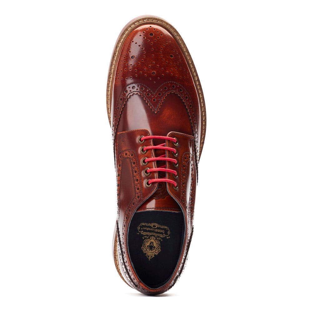 Woburn Hi Shine Brogue Shoes Tan